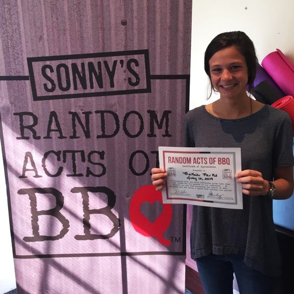 Beka Parks recognized with a Random Acts of BBQ in Nicholasville KY